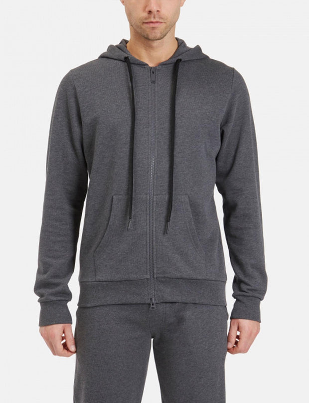 MEN'S GREY HOODIE WITH EMBROIDERED HERITAGE LOGO
