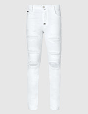 REDHOUSE RIPPED WHITE SKINNY PANTS