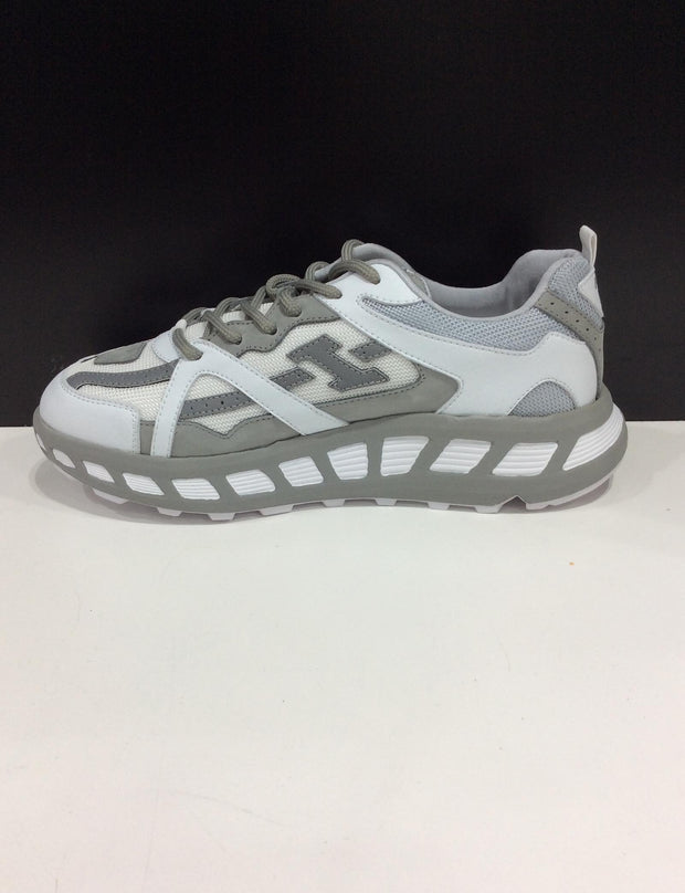 WHITE AND GREY ICEBERG REFLEX SNEAKERS WITH EMBROIDERED LOGO