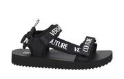 SANDALES VERSACE JEANS COUTURE NOIRES OU ROUGES À BRIDES ET LOGO