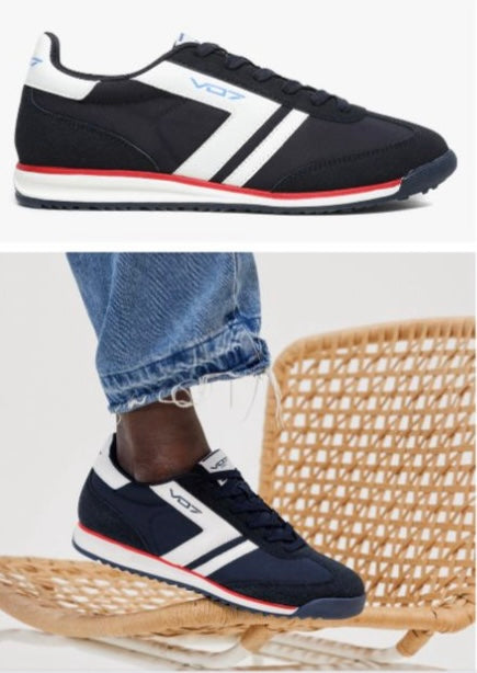 BASKET V07 marine et blanc