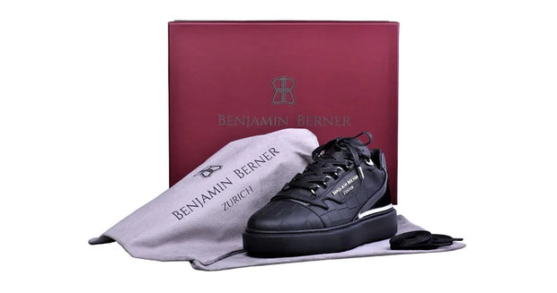 Sneakers BENJAMIN BERNER BNJ RAPHAEL LOW-TOP ALL BLACK MATT CROCODILE