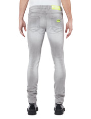 DENIM GREY NEON YELLOW SPOTTED JEANS