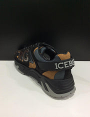 Basket GREY, BLACK AND BROWN ICEBERG SNEAKERS WITH EMBROIDERED LOGO