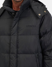LONG NYLON GOOSE DOWN JACKET WITH EMBROIDERED LOGO