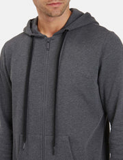 MEN'S GREY HOODIE WITH EMBROIDERED HERITAGE LOGO