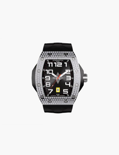 STARWATCH ALDEN I S1N, MOUVEMENT AUTOMATIQUE MONTRE DIAMANTS, FOND NOIR ET BRACELET NOIR